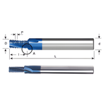 Carmex Thread Mills Carbide - Hard Type - Metric - M4 x 0.7 - MT11