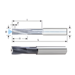 Carmex Thread Mills Long Reach Through Coolant - UN (UNC UNF UNEF UNS) - x 16 - MT7