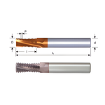 Carmex Thread Mills Solid Carbide - Internal Thread - UN (UNC UNF UNEF UNS) - 5/8 x 11 - MT7