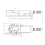 200mm Machine Vice with Hydraulic Spindle - 6516 Series (Bison) - 6516-M200