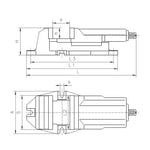 100mm Machine Vice with Moveable Rear Jaw - 6512 Series (Bison) - 6512-100