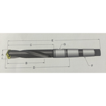 Vortex Morse Taper Spade Drill Holder - Straight Flute - Extra Long Length - 78.0 - 88.0mm Drill Range - 660mm Max Depth