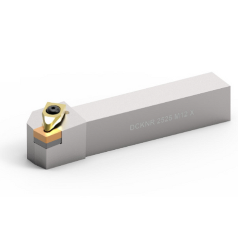 Omega Products Turning Tool Holder - Double Clamp 75 Deg Right Hand - For CNMG1204 Inserts - DCKNR3225P12