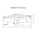 Omega Products DV40 GSK Collet Chuck - GSK06 - DIN69871 - 25,000RPM - G2.5 - 60mm Gauge Length thumbnail 2