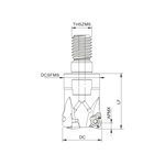 Palbit Threaded Coupling Holder - For WN04T3 Inserts - 32mm Cutter Diameter - 181128400