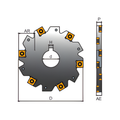 Y.T. Indexable Slitting Saw For SNGX/SNGW Inserts - 80mm Diameter 4mm Insert Thickness 22.5mm Cutting Depth 10 Teeth (SC-80-4-22) thumbnail 2