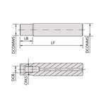 Omega Products Straight Shank Screw in Holder - Hard Alloy Steel - M8 x 200mm