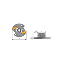Y.T. Indexable T-Slot Cutter (3T) - Metric - 32 mm Saw Diameter for LNGT Inserts - Insert Width 1.4 to 1.5mm (3T2580-1.6) thumbnail 3