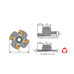 Y.T. Indexable T-Slot Cutter (3T) - Metric - 40 mm Saw Diameter for LNGT Inserts - Insert Width 1.8mm (3TS2550-7.0)