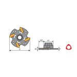 Y.T. Indexable T-Slot Cutter (3T) - Metric - 50 mm Saw Diameter for LNGT Inserts - Insert Width 3 to 4mm (3TS2560-10)