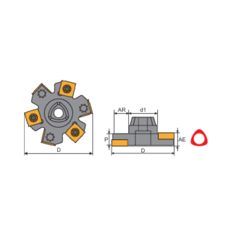 Y.T. Indexable T-Slot Cutter (3TS) - Metric - 80mm Diameter 10mm Width ...
