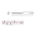 Axis Micro Carbide Drill - Uncoated Long flute length T3031 (8-12xD) - 2.51 Diameter thumbnail 2