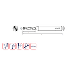 Axis Micro Carbide Drill - Axicoat Short flute length T3110 (3-5xD) - 1.21 Diameter