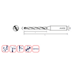 Axis Micro Carbide Drill - Axicoat Long flute length T3130 (8-12xD) - 2.04 Diameter