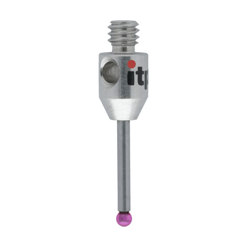 ITP Straight Styli - Type A - Ruby Ball - M2 Thread x 15.5mm Overall Length - THM201003015
