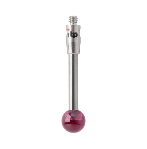 ITP Straight Styli - Type A - Ruby Ball - M2 Thread x 24mm Overall Length - THM204003024