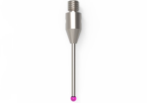 ITP Straight Styli - Type A - Ruby Ball - M3 Thread x 21.75mm Overall Length - THM3015R4022