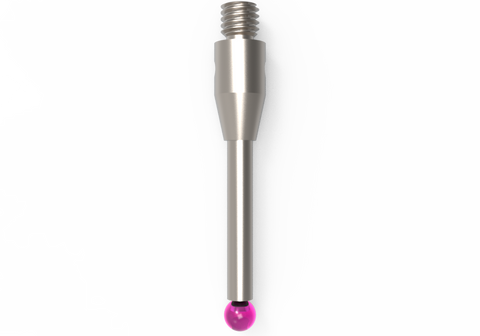 ITP Straight Styli - Type A - Ruby Ball - M3 Thread x 22.25mm Overall Length - THM302504022