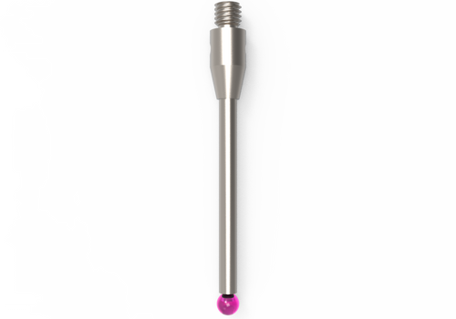 ITP Straight Styli - Type A - Ruby Ball - M3 Thread x 31.25mm Overall Length - THM302504031