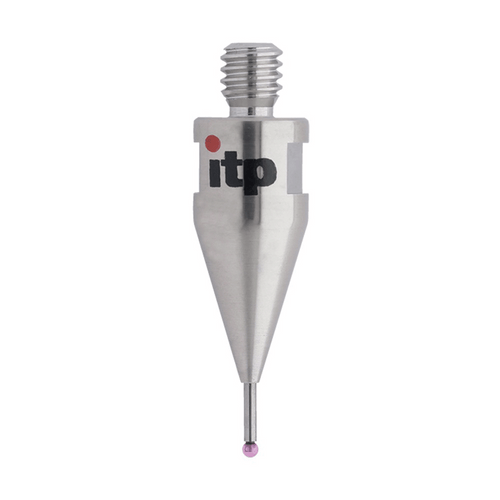 ITP Straight Styli - Type A - Ruby Ball - M4 Thread x 20.5mm Overall Length - THM401007020