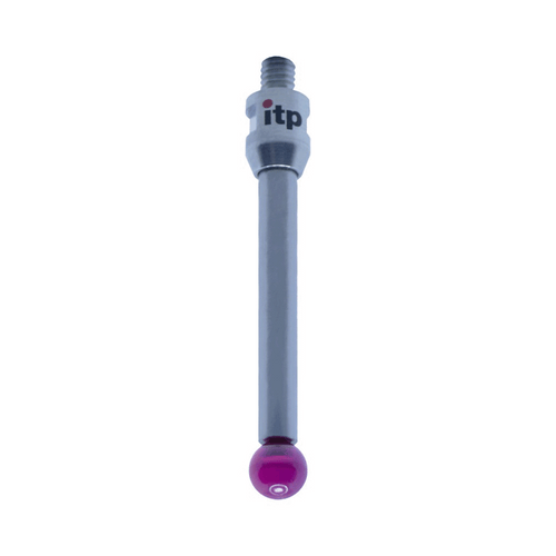 ITP Straight Styli - Type A - Ruby Ball - M4 Thread x 43mm Overall Length - THM406007040
