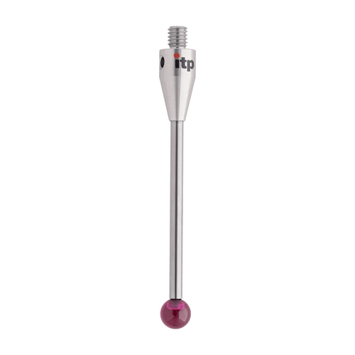 ITP Straight Styli - Type A - Ruby Ball - M4 Thread x 53mm Overall Length - THM406007053