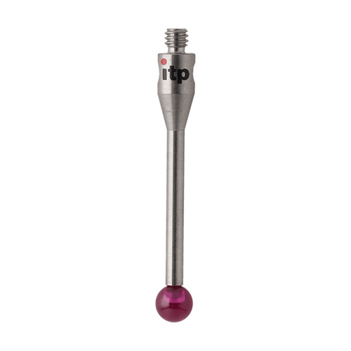 ITP Straight Styli - Type A - Ruby Ball - M2 Thread x 21.5mm Overall Length - TIM203003021