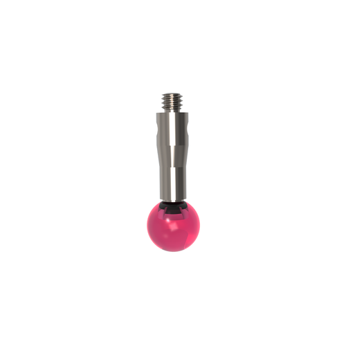 ITP Straight Styli - Type A - Ruby Ball - M2 Thread x 12.5mm Overall Length - TIM205003012