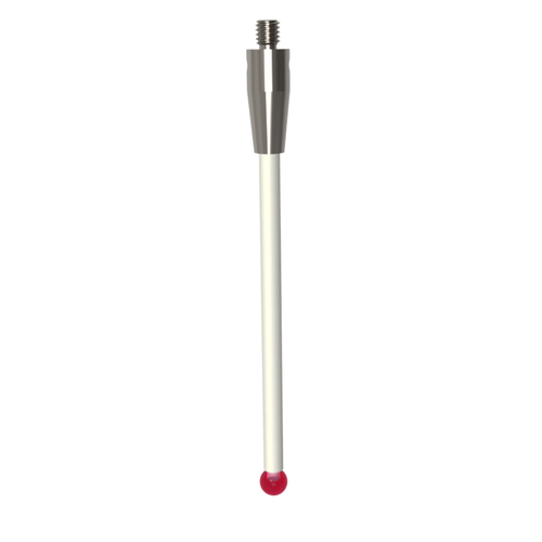 ITP Straight Styli - Type A - Ruby Ball - M4 Thread x 77.5mm Overall Length - TKM405007077