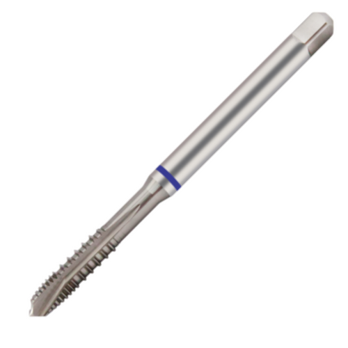 Europa Threading Tap - Spiral Point - Interrupted Thread - Metric Coarse - HSS-E - Blue Ring - M2.5 x 0.45