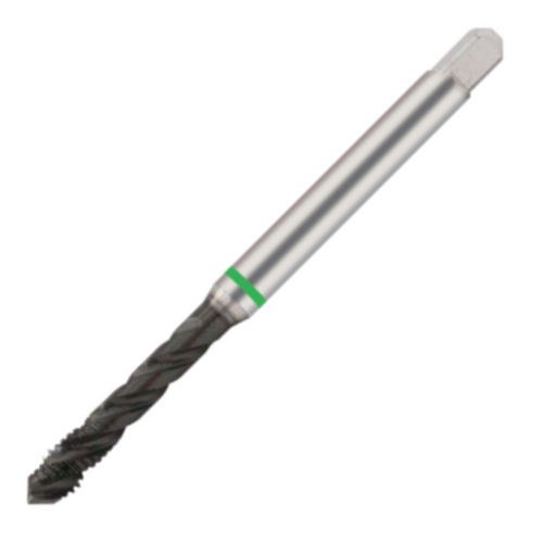 Europa Threading Tap - Spiral Flute - Metric Coarse - 7G Tolerance - HSS-E - Green Ring - M2.5 x 0.45