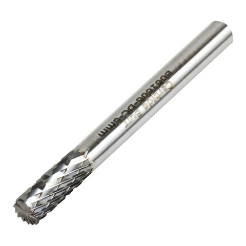 Vortex Carbide Burr Type B - Cylinder With End Cut - Double Cut - 6mm Diameter