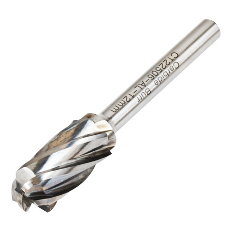 Vortex Carbide Burr Type C - Ball Nose Cylinder - Aluminium Cut - 6mm Diameter