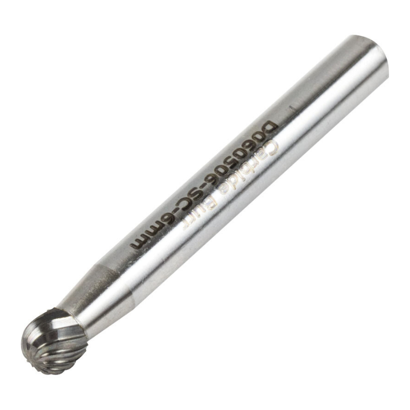 Vortex Carbide Burr Type D - Ball Nose - Single Cut - 3mm Diameter