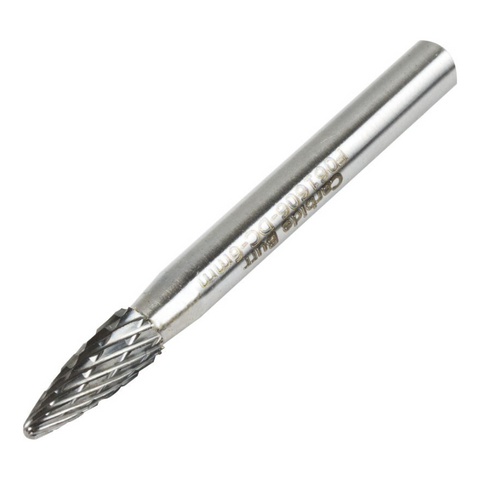 Vortex Carbide Burr Type F - Ball Nose Tree - Double Cut - 8mm Diameter