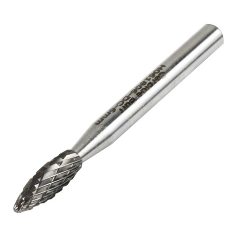 Vortex Carbide Burr Type H - Flame - Double Cut - 3mm Diameter