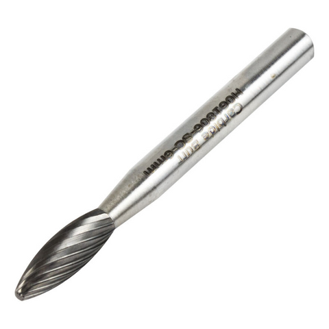 Vortex Carbide Burr Type H - Flame - Single Cut - 6mm Diameter