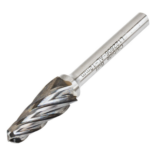 Vortex Carbide Burr Type L - Ball Nose Cone - Aluminium Cut - 6mm Diameter