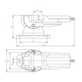 100mm Two Angle Swivel Machine Vice - 6530 Series (Bison) - 6530-100 thumbnail 2