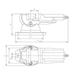 160mm Two Angle Swivel Machine Vice - 6530 Series (Bison) - 6530-160