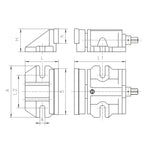 160mm Two-Piece Machine Vice - 6522 Series (Bison) - 6522-160
