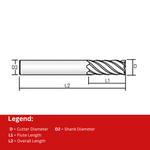 Widin Carbide Square End Mill For Mold & Die - 6 Flute High Helix (45Â°) - 8mm x30mm x 80mm