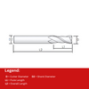 Widin Carbide Square End Mill For Mold & Die - 2 Flute Long Length - 1mm x 3mm thumbnail 2