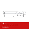 Widin Carbide Square End Mill For Mold & Die - 2 Flute Long Length - 1mm x 3mm thumbnail 2