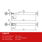Widin Carbide End Mill For Graphite - 4 Flute Ball Nose - 1.5mm