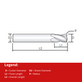 Widin Carbide Corner Radius End Mill For Mold & Die - 4 Flute Multi Purpose - 3mm x60mm x R0.2 thumbnail 2