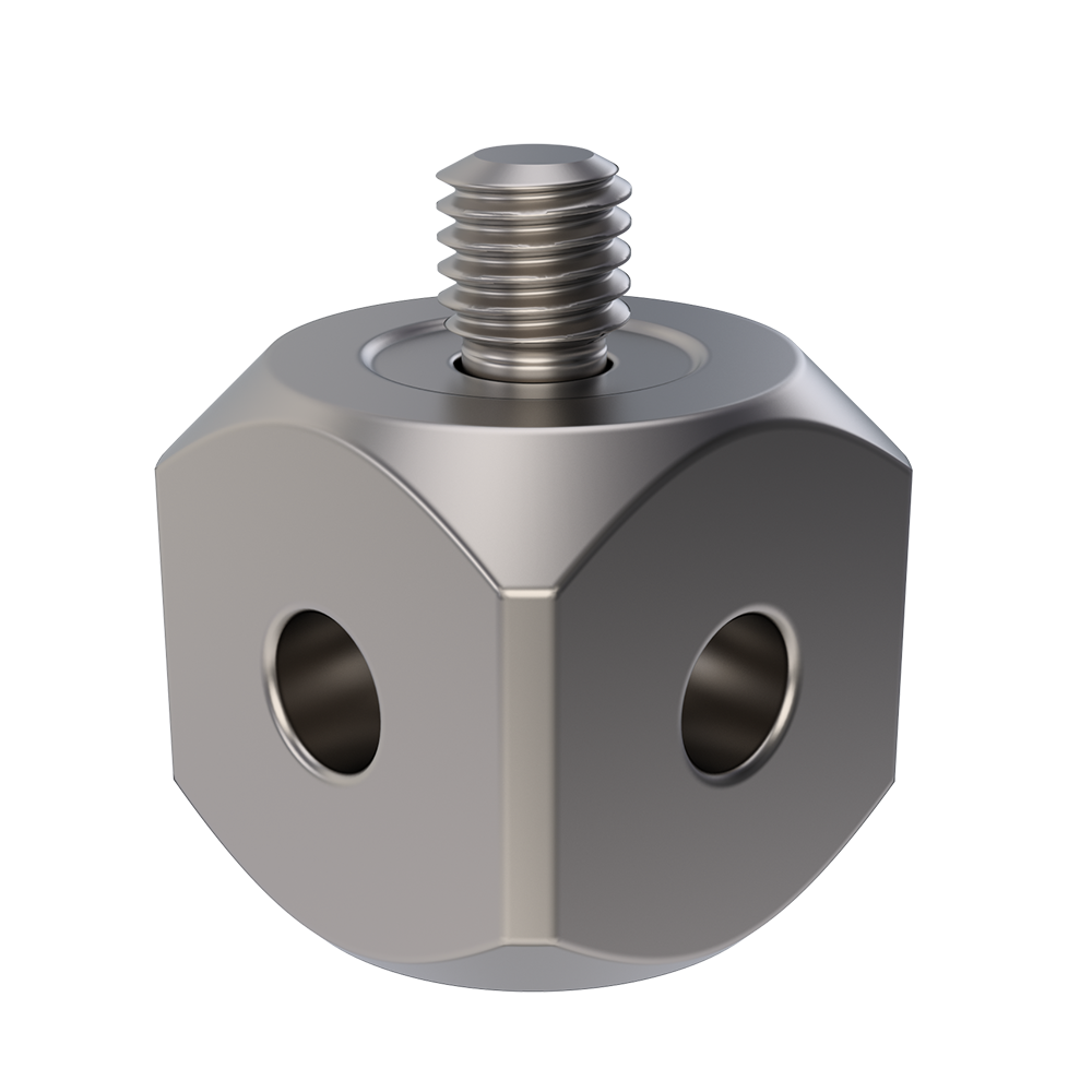 Threaded Connector Cube ITP Cubes - titanium Base Material - M5 Thread x 15mm Head Diameter ...