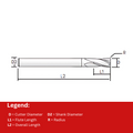 Widin Carbide Corner Radius End Mill For Mold & Die - Variable Index 4 Flute - 1mmx R0.05 thumbnail 2