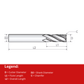 Widin Carbide End Mill For Stainless & Exotics - 3 Flute Double Core - Variable Helix - Chamfered Edge - 2mm thumbnail 2