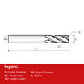 Widin Carbide Corner Radius End Mill For Stainless & Exotics - 4 Flute Double Core- Variable Helix - 6mm x R0.2 thumbnail 2